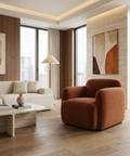 Saga Rust Chenille Accent Chair 