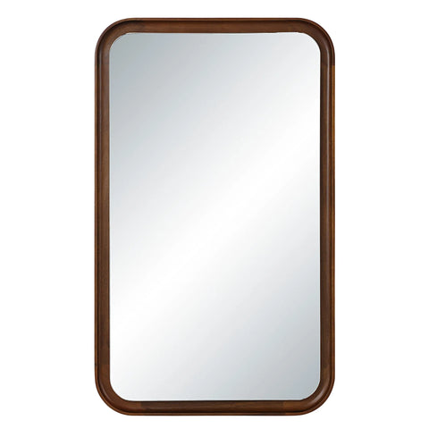  Walnut Wood Modern Wall Mirror -1