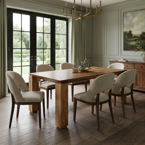 Sapphira 84" Medium Brown Mango Wood Dining Table 