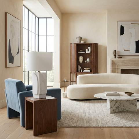 Scavo Textured Off-White Ceramic Table Lamp 