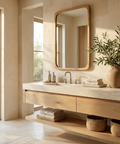 Scisto Natural Wood Modern Wall Mirror
