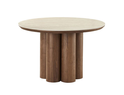 Seaton Travertine Round Dining Table-1