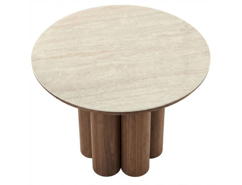Seaton Travertine Round Dining Table-2