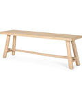Sekou Light Brown Solid Wood Bench -1