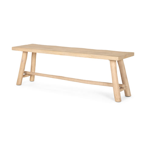 Sekou Light Brown Solid Wood Bench -1