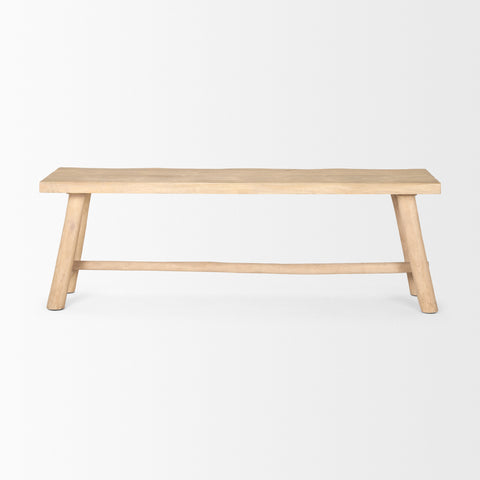 Sekou Light Brown Solid Wood Bench -2