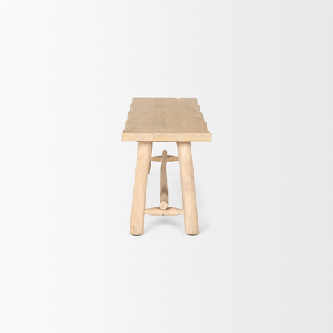 Sekou Light Brown Solid Wood Bench -3