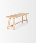 Sekou Light Brown Solid Wood Bench -4
