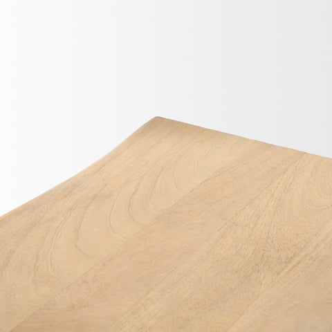 Sekou Light Brown Solid Wood Bench -5