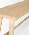Sekou Light Brown Solid Wood Bench -6