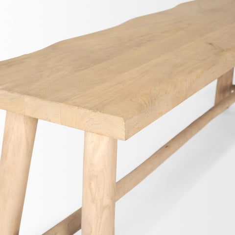 Sekou Light Brown Solid Wood Bench -6
