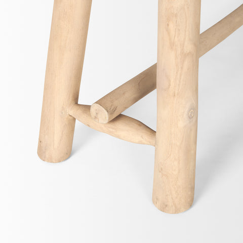 Sekou Light Brown Solid Wood Bench -7