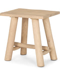 Sekou Light Brown Wood Stool-1