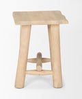 Sekou Light Brown Wood Stool-3