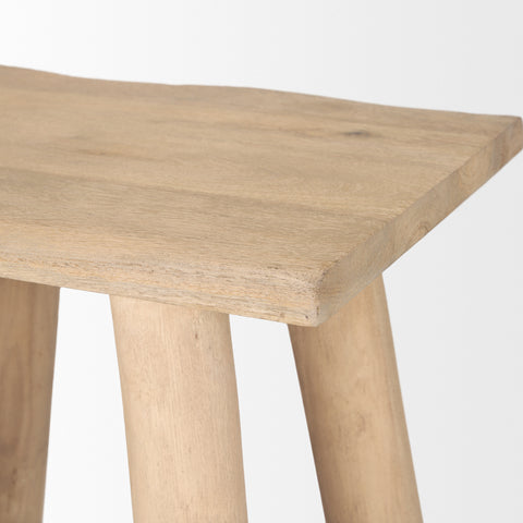 Sekou Light Brown Wood Stool-5