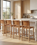 Shane Cognac Modern Leather Counter Stool