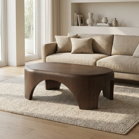 Shima Dark Brown Mango Wood Coffee Table Mercana