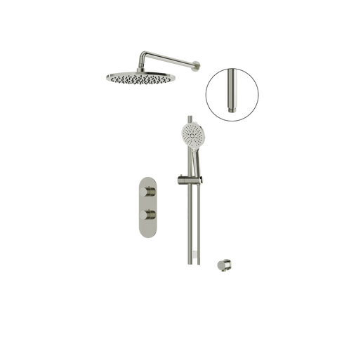 ShowerBox01G Polished Nickel 2-Way Non-Shared Thermostatic Shower Kit with 12-Inch Rainhead - Aquabrass-1