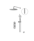 ShowerBox01 Polished Chrome 2-Way Shared Thermostatic Shower Kit with 12-Inch Rainhead - Aquabrass
