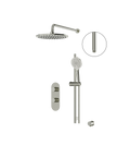 ShowerBox01 Polished Nickel 2-Way Shared Thermostatic Shower Kit with 12-Inch Rainhead - Aquabrass