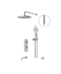 ShowerBox02 Polished Chrome 3-Way Non-Shared Thermostatic Tub and Shower Kit with 12-Inch Rainhead - Aquabrass-1