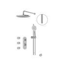 ShowerBox03 Polished Chrome 3-Way Shared Thermostatic Shower Kit with 3 Body Jets - Aquabrass-1
