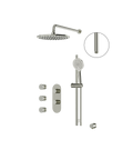 ShowerBox03 Polished Nickel 3-Way Shared Thermostatic Shower Kit with 3 Body Jets - Aquabrass-1