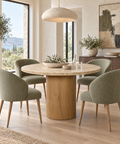 Siena 42" Travertine Pedestal Dining Table