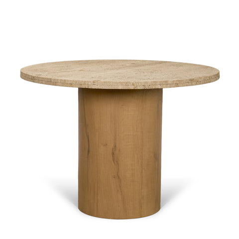 Siena 42" Travertine Pedestal Dining Table -1