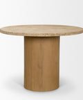 Siena 42" Travertine Pedestal Dining Table -2