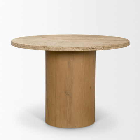 Siena 42" Travertine Pedestal Dining Table -2