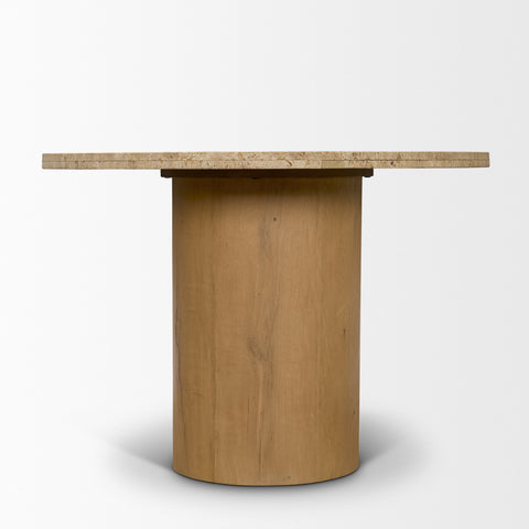Siena 42" Travertine Pedestal Dining Table -3