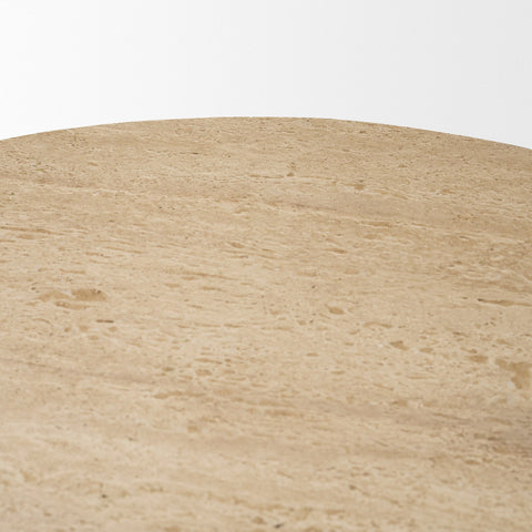 Siena 42" Travertine Pedestal Dining Table -4