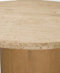 Siena 42" Travertine Pedestal Dining Table -5