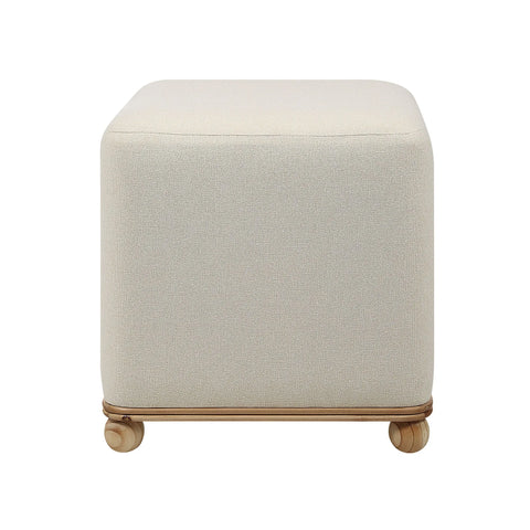 Sines Natural Linen Blend Ottoman -1
