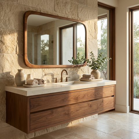 Sisley Walnut Wood Wall Mirror - Renwil
