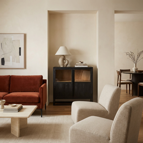 Sloan Black Wood Accent Cabinet 