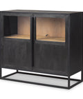 Sloan Black Wood Accent Cabinet -1