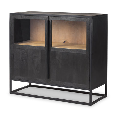 Sloan Black Wood Accent Cabinet -1