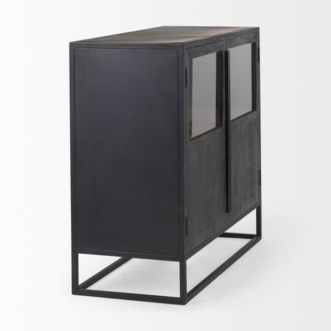 Sloan Black Wood Accent Cabinet -4