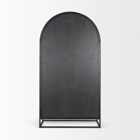Sloan Black Wood Arched Curio Cabinet -5