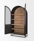 Sloan Black Wood Arched Curio Cabinet -7