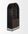 Sloan Dark Brown Wood Arched Curio Cabinet-4