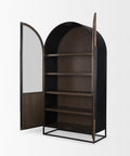 Sloan Dark Brown Wood Arched Curio Cabinet-5