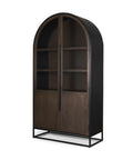 Sloan Dark Brown Wood Arched Curio Cabinet
