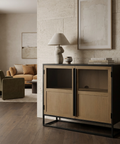 Sloan Light Brown Wood Accent Cabinet 