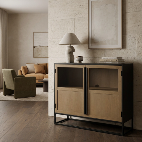 Sloan Light Brown Wood Accent Cabinet 