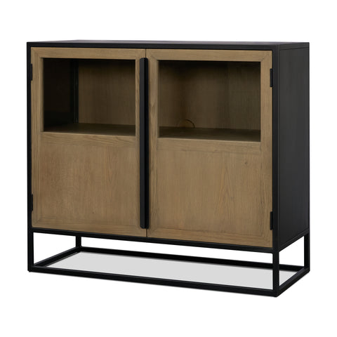 Sloan Light Brown Wood Accent Cabinet -1