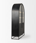 Sloan Oversized Black Wood Arched Curio Cabinet -4