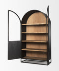 Sloan Oversized Black Wood Arched Curio Cabinet -5